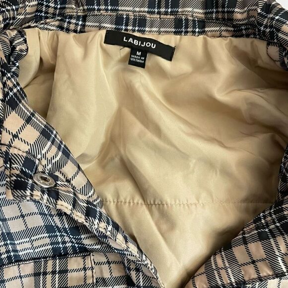 New!Labijou| Jacket| Puffer| Plaid print| Medium| Elastic waistband - Picture 10 of 16
